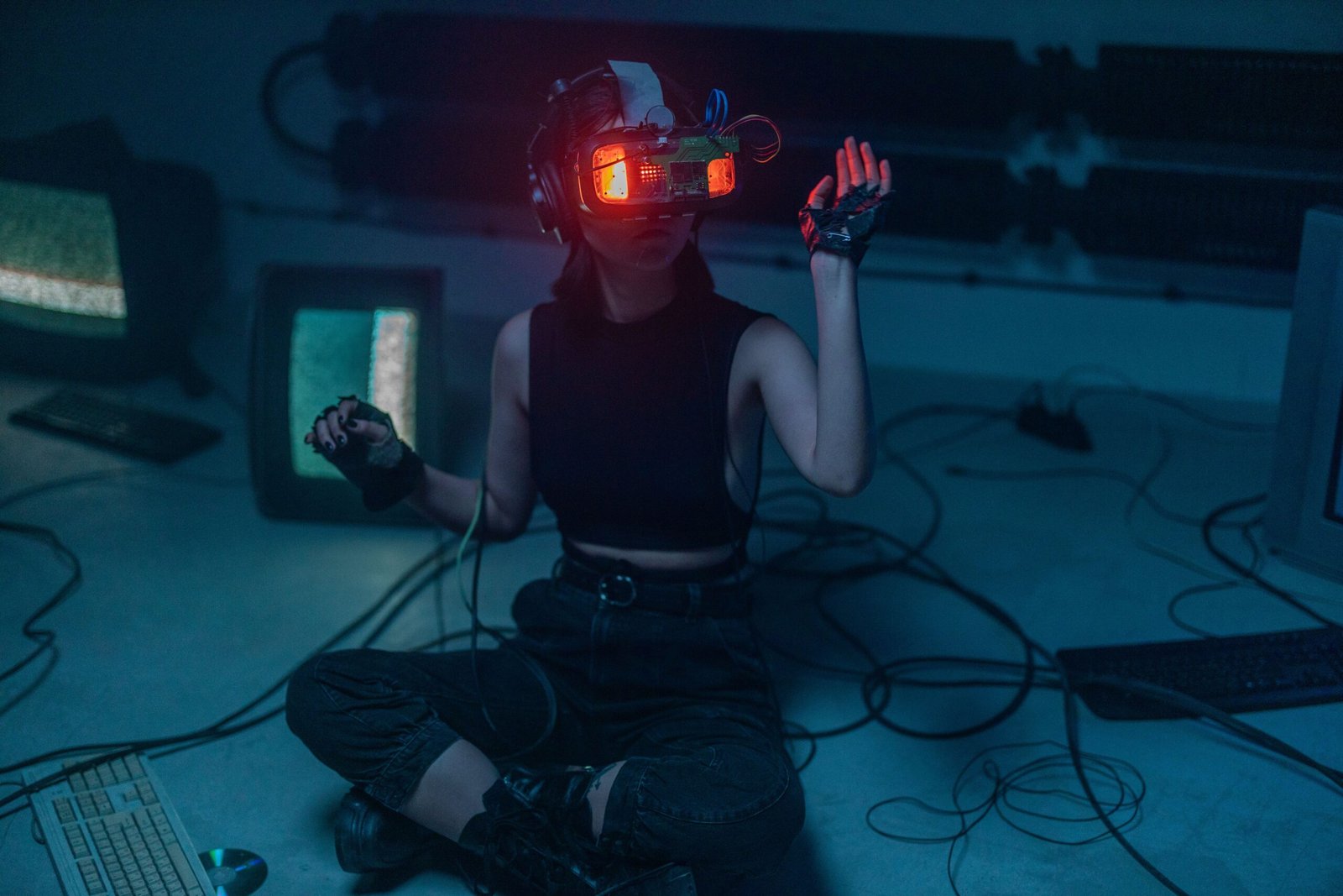 AI wearable pin recording and transcribing a meeting