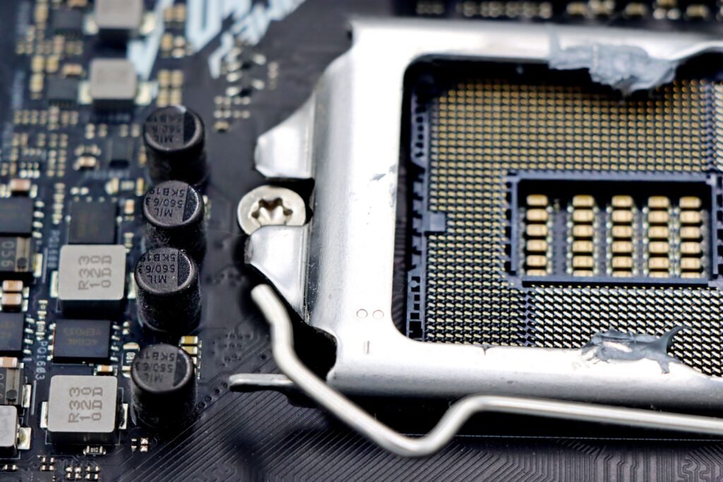 AI motherboard design showing VRM power delivery layout
