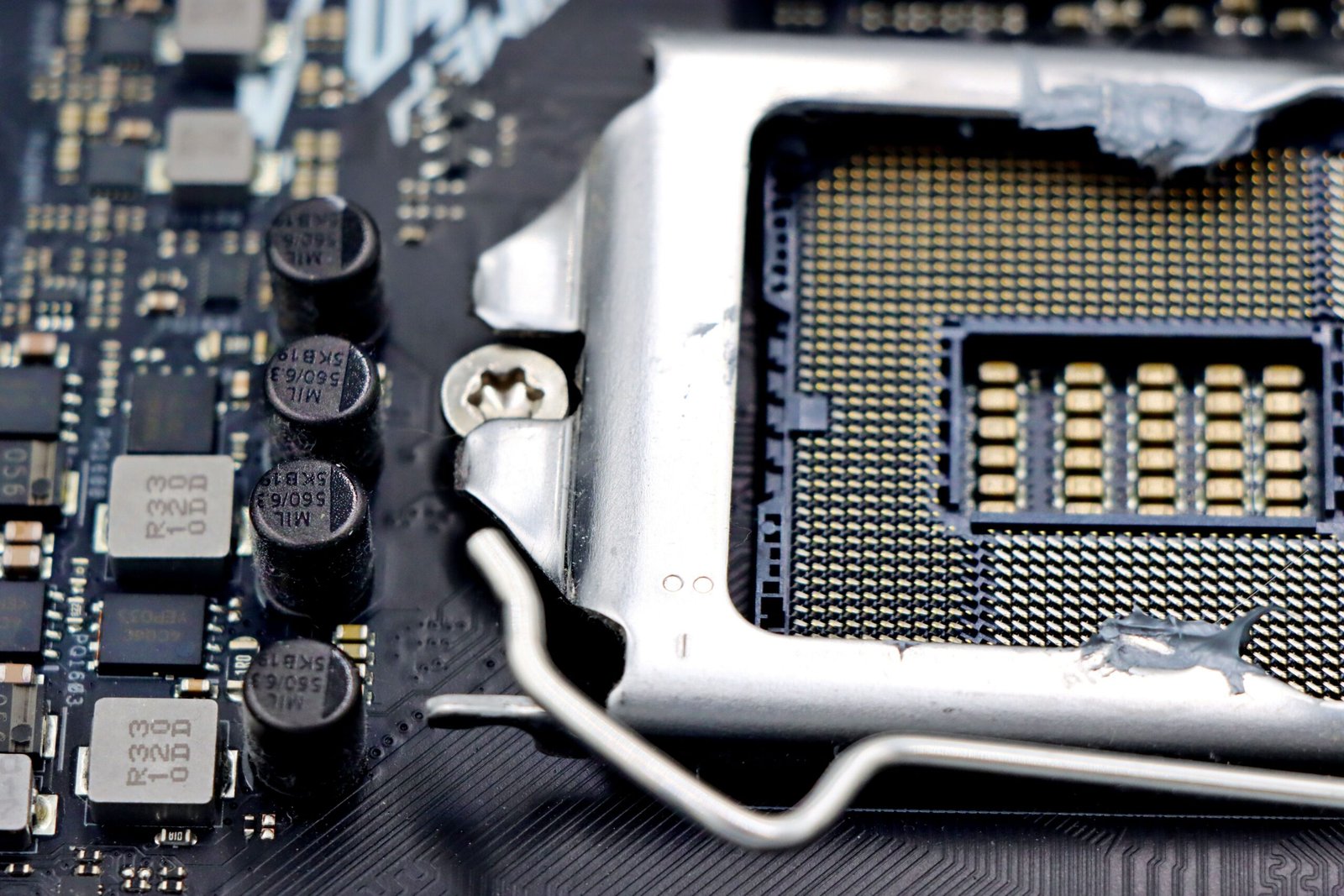 AI motherboard design showing VRM power delivery layout